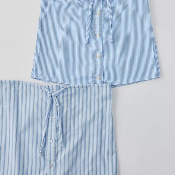 NWT UO Urban Renewal Remade Multi Stripe Snap Front Shirting Mini Skirt - Picture 12 of 14